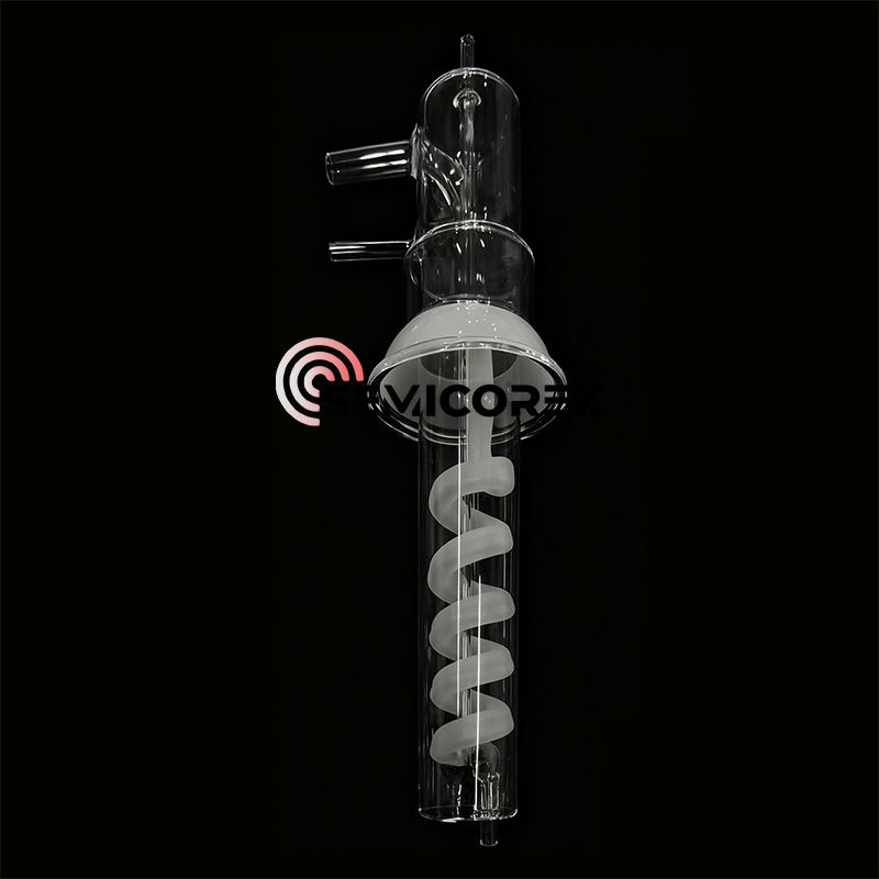 Tube en spirale de quartz
